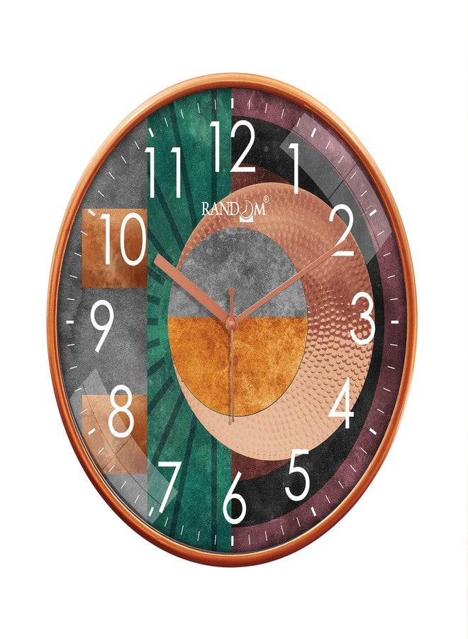 راندم ساعة حائط عشوائية صامتة مقاس 12 بوصة | ساعة حائط دائرية أنيقة مزخرفة لغرفة النوم، غرفة المعيشة، المطبخ، والمكتب | تصميم ساعة تناظرية حديثة فاخرة لديكور المنزل (63653) - Image 1